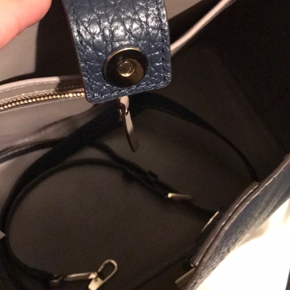 NWT Kate Spade Carter Satchel navy blue pebble leather - Picture 8 of 8
